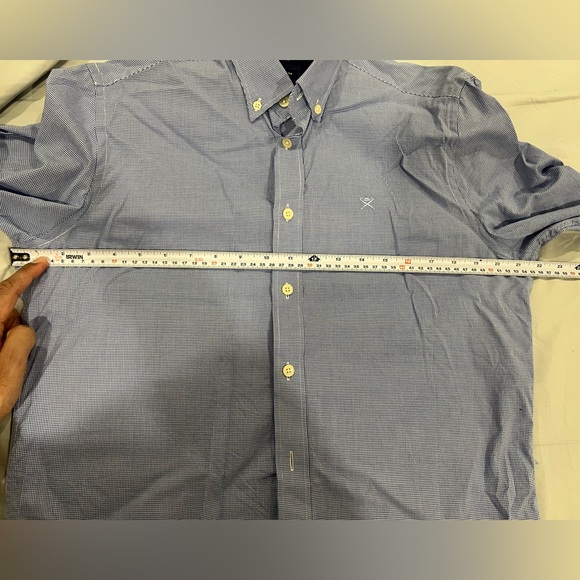 Hackett London blue/white Ghingham cotton shirt. Size Slim L or Regular S. - Picture 6 of 7